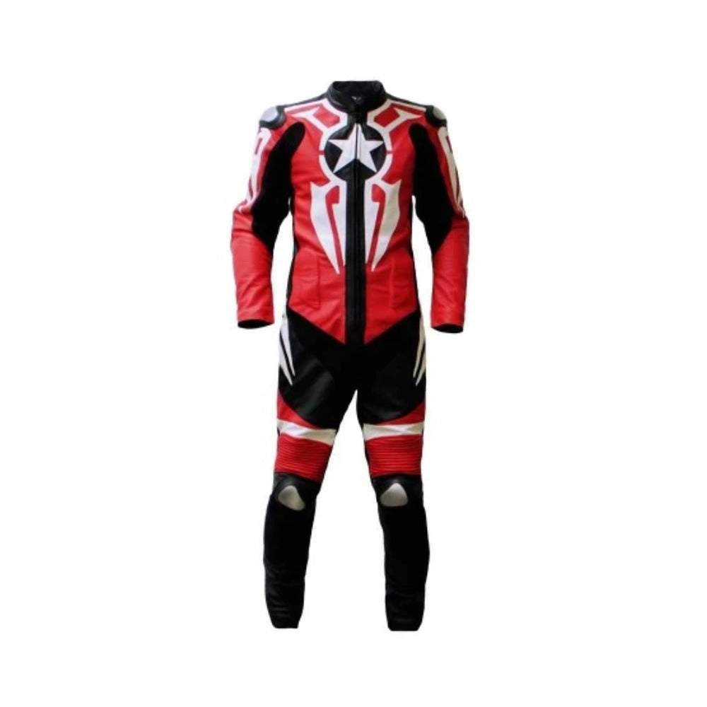MOTORCYCLE CAPTAIN AMERICA LEATHER ONE PIECE RACING SUIT