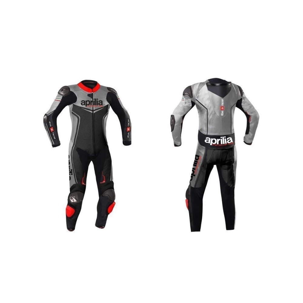 APRILIA MOTORCYCLE LEATHER RACING ONE PIECE GREY SUIT