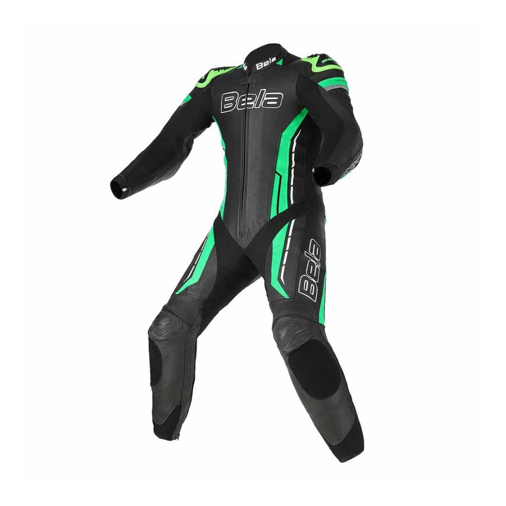 Bela NorthStar Men Motorcycle Racing 1 PC Green Leather Suit