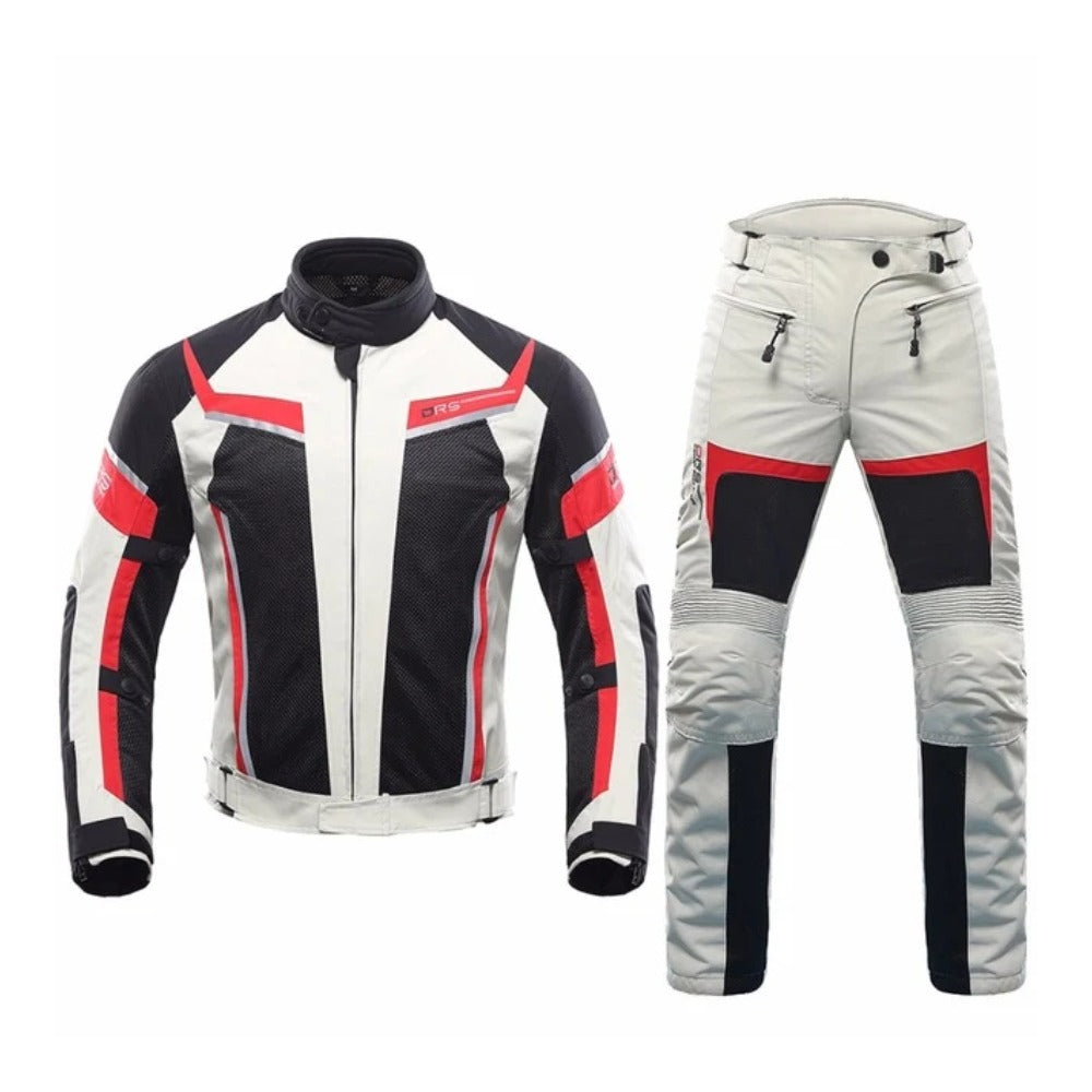 MEN MOTORCYCLE LEATHER RACING RED/BLACK/WHITE SUIT