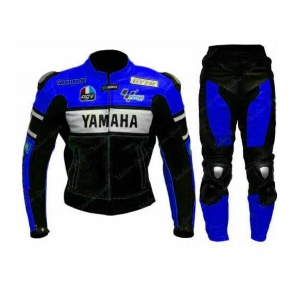 YAMAHA BLUE MEN MOTORCYCLE LEATHER RACING SUIT