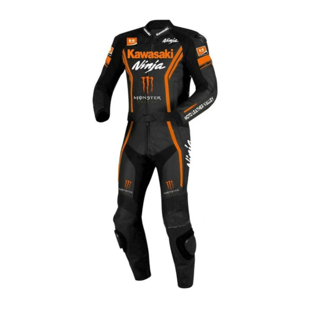 KAWASAKI NINJA MONSTER MEN MOTORCYCLE LEATHER RACING SUIT