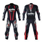 APRILIA RED AND BLACK MEN MOTORCYCLE LEATHER RACING SUIT