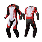 MEN MOTORCYCLE RED LEATHER RACING SUIT CE APPROVED