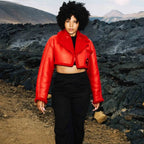 Red Aviator Flight B3 Bomber Faux Fur Shearling Real Sheepskin Leather Jacket For Women