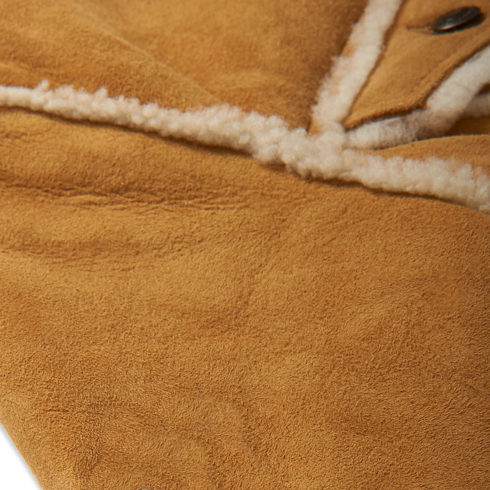 Men Brown Sheepskin B3 Styled Flying Fur Collar Shearling Jacket