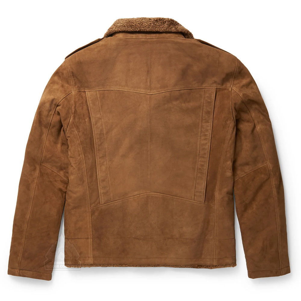 Men Aviator B3 Brown Shearling RAF Flight Fur Sheepskin Jacket