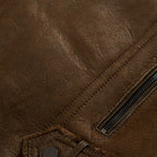 Men's Brown Aviator Styled Sheepskin Fur Moto Flight Shearling Leather Jacket