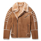 Men Black Airforce B3 Aviator Flight Fur Sheepskin RAF Shearling Leather Jacket