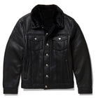 Men Black Airforce B3 Aviator Flight Fur Sheepskin RAF Shearling Leather Jacket