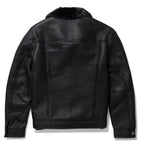 Men Black Airforce B3 Aviator Flight Fur Sheepskin RAF Shearling Leather Jacket