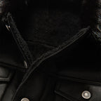 Men Black Airforce B3 Aviator Flight Fur Sheepskin RAF Shearling Leather Jacket