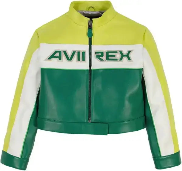 Avirex Ladies Cropped Moto Leather Jacket