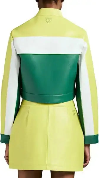 Avirex Ladies Cropped Moto Leather Jacket
