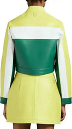 Avirex Ladies Cropped Moto Leather Jacket