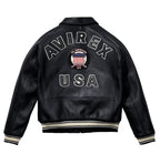 Avirex Black Streetwear Genuine Cowhide leather Jacket