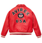 Avirex USA Red Icon Genuine Leather Jacket