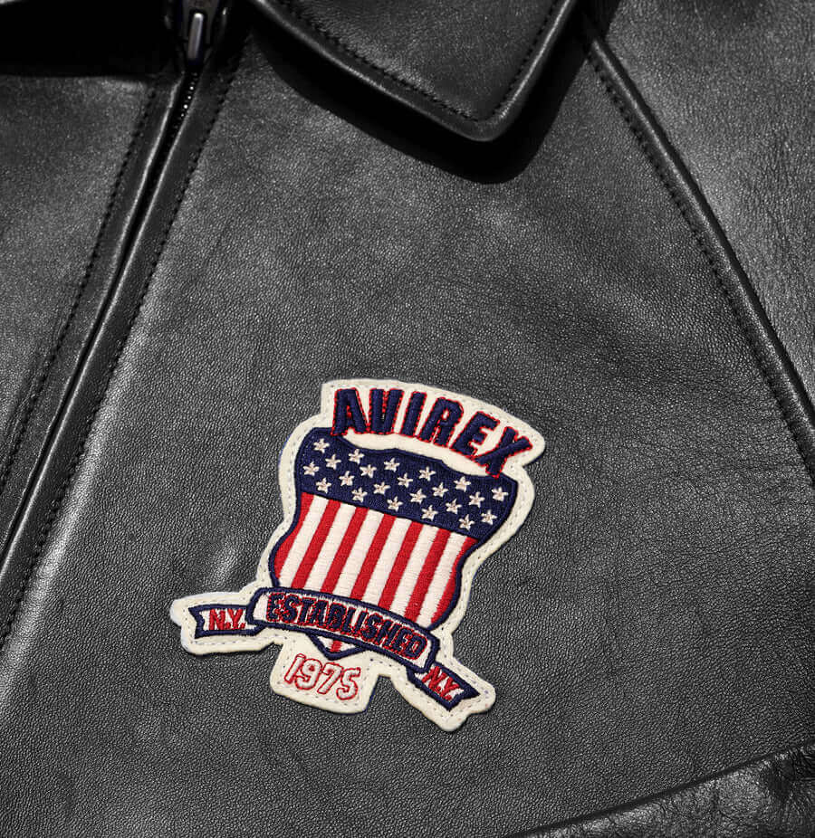 Avirex Black Streetwear Genuine Cowhide leather Jacket