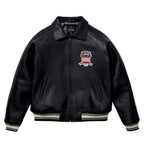 Avirex Black Streetwear Genuine Cowhide leather Jacket