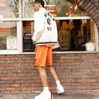 White Avirex Varsity Bomber Jacket – Embroidered Crest, Classic Street Style Jacket