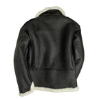 Men B-6 Black Shearling Bomber Jacket