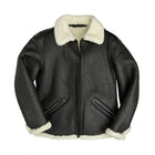 Men B-6 Black Shearling Bomber Jacket
