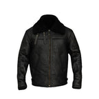 Men’s B3 Leather Aviator Bomber Jacket – Classic Winter Flight Style