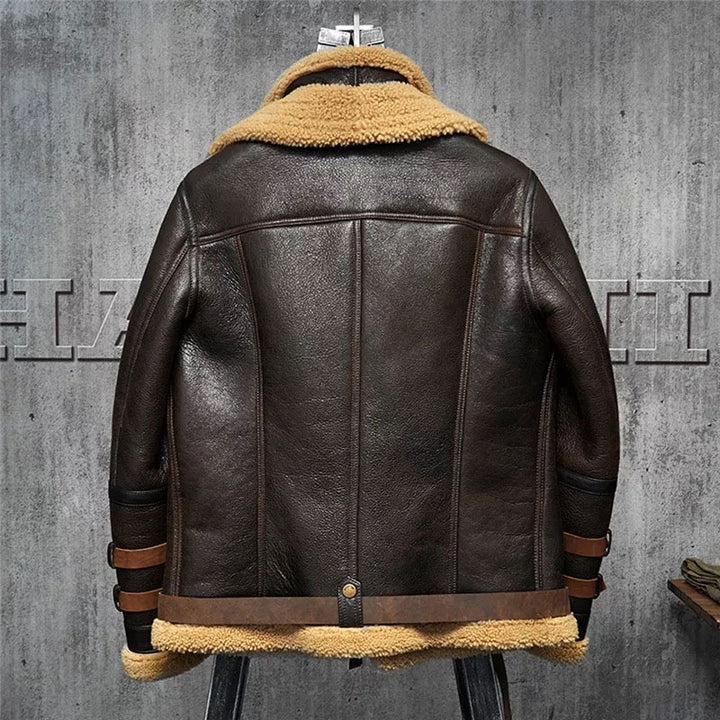 Fashion B3 Flight Sheepskin Aviator Fur Leather Jacket