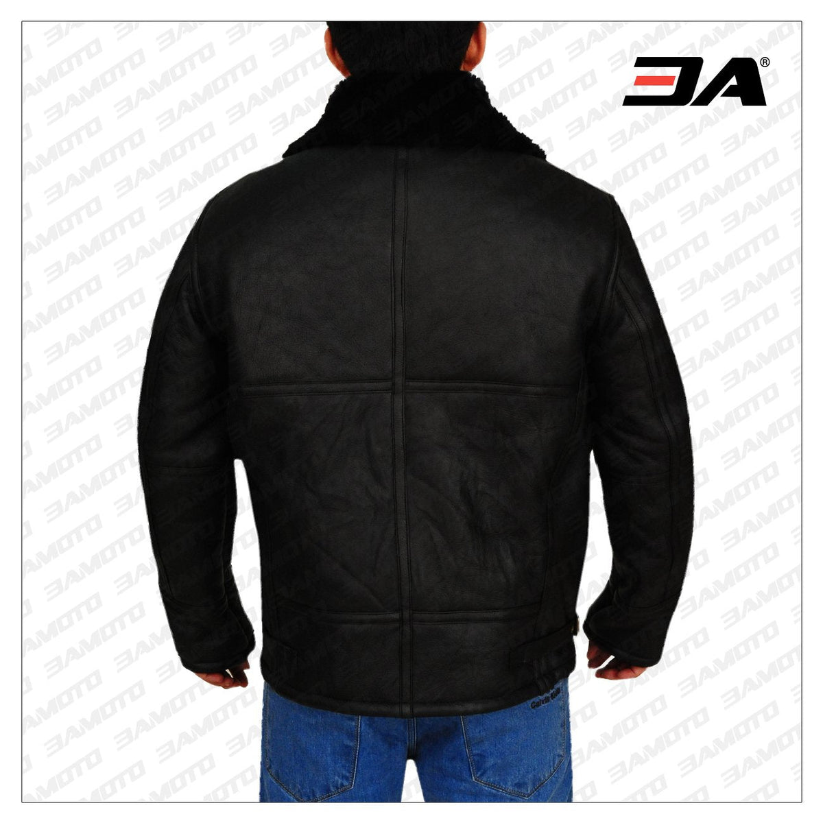 B3 Aviator Bomber Sheepskin Black Jacket