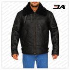 B3 Aviator Bomber Sheepskin Black Jacket