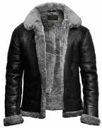 Men's Bomber Flying RAF Aviator Sheepskin Shearling  Leather Jacket