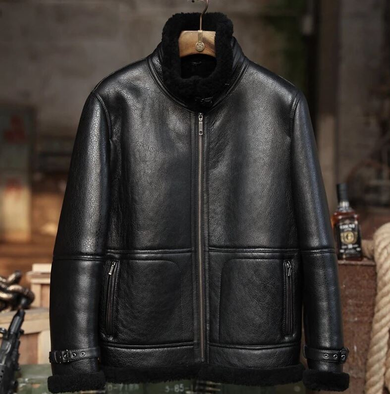 Men's B3 RAF Aviator Sheepskin Shearling Leather Jacket