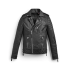 MotoFashion Black Biker Leather Motorbike Jacket For Men