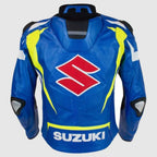 BLUE SUZUKI Motorcycle Real Leather Motogp Jacket