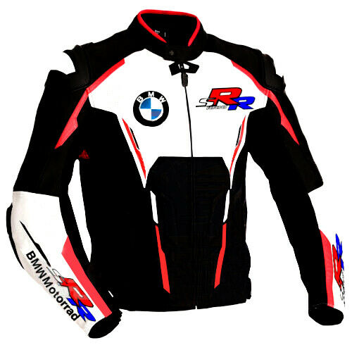BMW MEN MOTORCYCLE BLACK LEATHER RACING JACKET