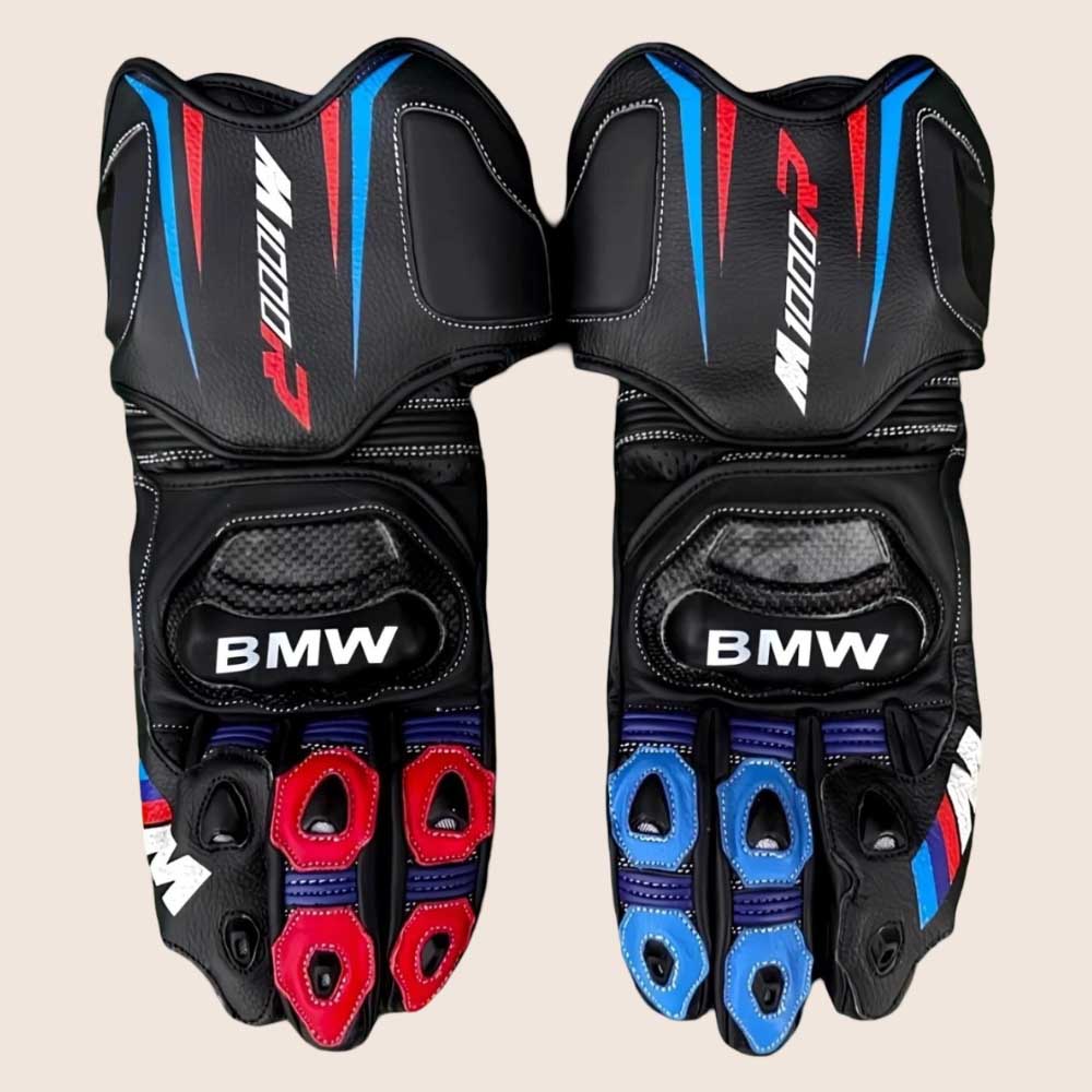 BMW M1000R Motorcycle Racing Leather Gloves