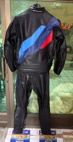 BMW Motorrad Black Racing Motorcycle 2 Piece Genuine Cowhide Leather Suit