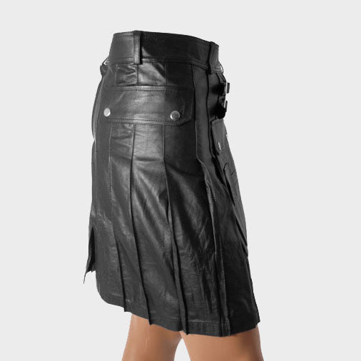 BUCKLED SCOTTISH STYLE LEATHER KILT