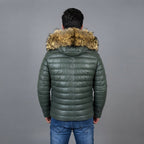 Men's Zinc & Skin Down Leather Jacket - Leather Outlet