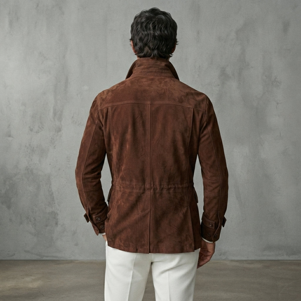 Men's Tan Brown Leather Field Jacket - Leather Outlet