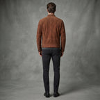 Men's Brown Suede Cafe Racer Jacket - Leather Outlet