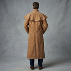 Men's Tan Leather Duster Coat - Leather Outlet