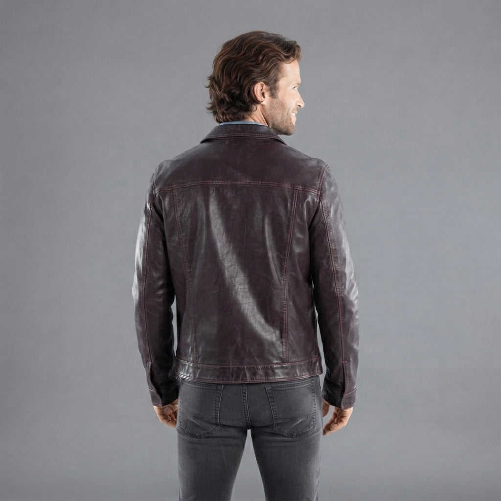 Men's Chocolate Brown Scully Leather Jacket - Leather Outlet