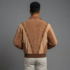 Men's Camel Brown Scully Leather Jacket - Leather Outlet