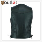Basic Motor Biker Leather Vest For Men