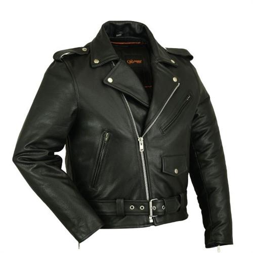 Basic Mens Leather Motorcycle Jacket