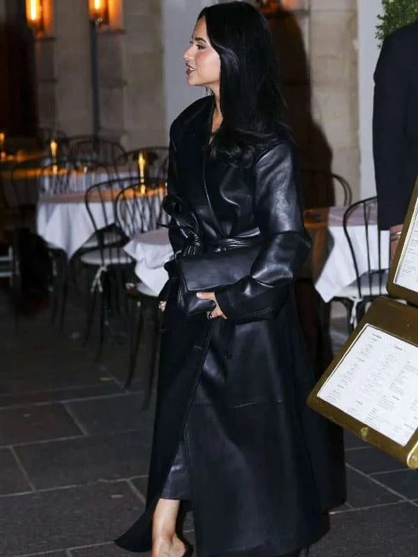 Becky G 2026 Black Trench Coat