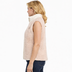 Women's Beige Teddy Padded Vest