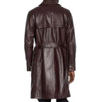 Belted Leather Trench Coat