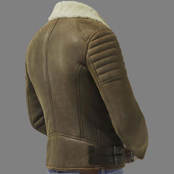 Chocolate Brown Aviator Leather Jacket Men